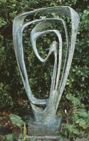 Garden Sculpture (Model For Meridian) Bronze 1958 on Display at Barbara Hepworth Museum St Ives BH246 