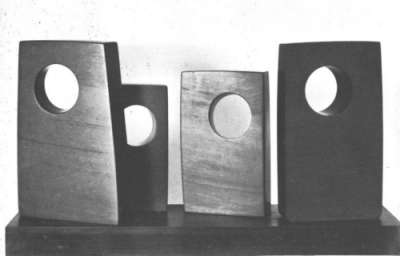 Four Rectangles Four Oblique Circles, Slate,  1966 BH424